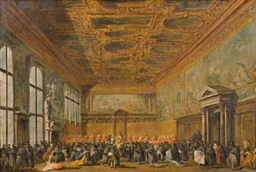 Audienz des Dogen von Venedig im Collegio-Raum des Dogenpalastes, ca. 1766-70
